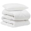vidaXL Piumone con cuscino 2 pz Bianco Microfibra