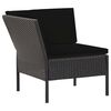 vidaXL Set Divani da Giardino 6 pz con Cuscini in Polyrattan Nero