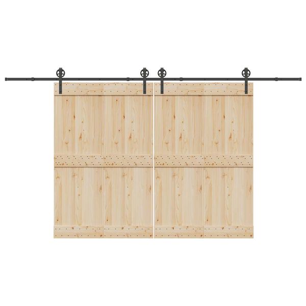 vidaXL Kit di Binari per Porte Scorrevoli 400 cm Acciaio Nero