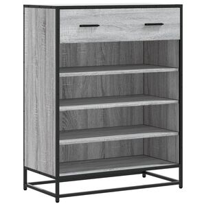 vidaXL Scarpiera Grigio Sonoma 75x38x97,5 cm Legno Multistrato Metallo