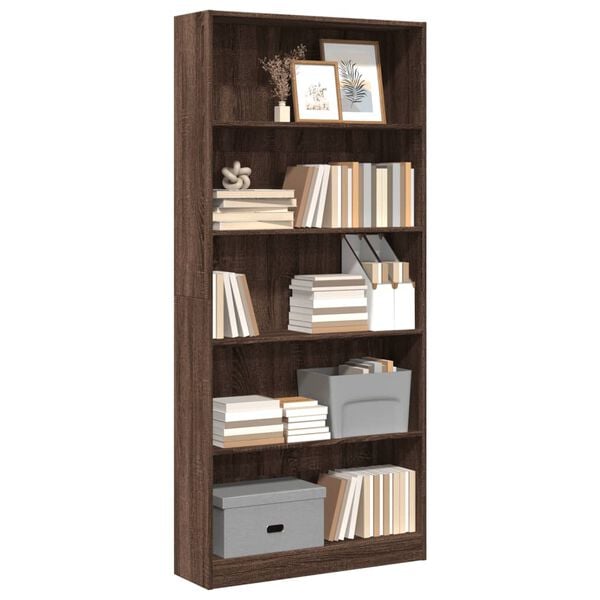 vidaXL Libreria Rovere Marrone 80x24x176 cm in Legno Multistrato