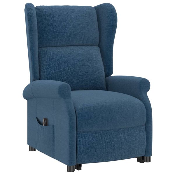 vidaXL Poltrona Alzapersona ad Ala Blu in Tessuto