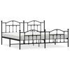 vidaXL Giroletto con Testiera e Pediera Metallo Nero 200x200 cm