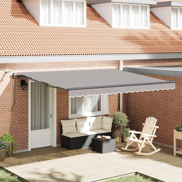 vidaXL Tessuto per Tenda con Grigio chiaro 400 &times; 300 cm Poliestere
