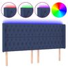 vidaXL Testiera a LED Blu 203x16x118/128 cm in Tessuto