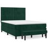 vidaXL Giroletto a Molle con Materasso Verde Scuro 140x190 cm Velluto