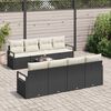 vidaXL Set Divano da Giardino 9 pcs Nero e Crema polyrattan