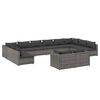 vidaXL Set Divani da Giardino 12 pz con Cuscini in Polyrattan Grigio