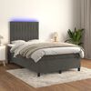 vidaXL Letto a Molle Materasso e LED Grigio Scuro 120x190cm in Velluto