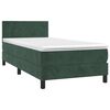 vidaXL Letto a Molle con Materasso e LED Verde Scuro 90x200cm Velluto