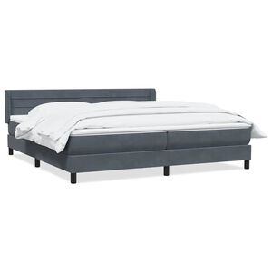 vidaXL Giroletto a Molle con Materasso Grigio Scuro 180x220 cm Velluto