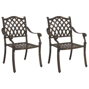 vidaXL Sedia da Giardino 2 pz Bronzo Alluminio