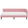 vidaXL Cornice del letto ad angolo Rosa 90 x 200 cm Velluto