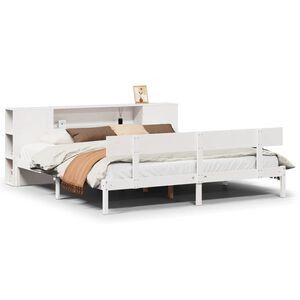 vidaXL Letto Libreria senza Materasso Bianco 200x200 cm Legno di Pino