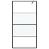 vidaXL Parete Doccia Walk in Nera 100x195cm Vetro Semi Smerigliato ESG