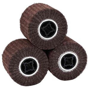 vidaXL Rulli Abrasivi 3 pz Marrone 12 x 12 x 10 cm Fibre sintetiche
