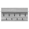 vidaXL Appendiabiti a muro Grigio Sonoma 80 x 40 x 12 cm