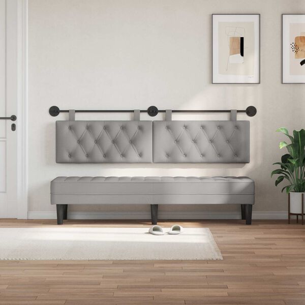 vidaXL Testata appesa Grigio Nuvola 170 x 55 x 7 cm Tessuto