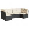 vidaXL Set Divano da Giardino 6 pz con Cuscini Nero in Polyrattan