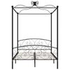vidaXL Letto a Baldacchino Nero in Metallo 120x200 cm