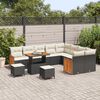 vidaXL Set Divano da Giardino 12 pcs Nero e Crema polyrattan