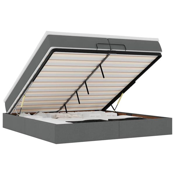 vidaXL Struttura Letto Pouf con Materassi 200x200 cm in Tessuto