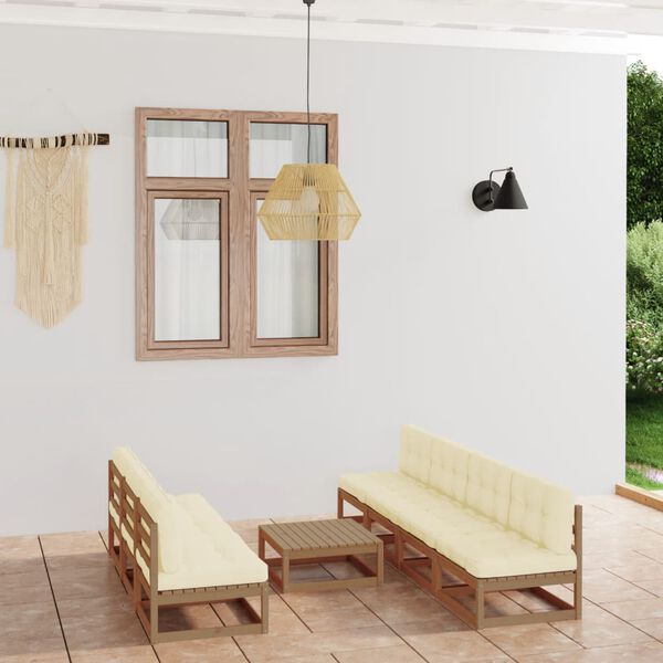 vidaXL Set Divani da Giardino 8 pz con Cuscini Legno Massello di Pino