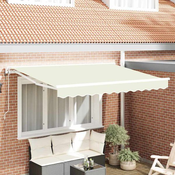 vidaXL Tenda Retrattile Crema 250 x 200 cm Alluminio e Tessuto
