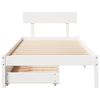 vidaXL Letto senza Materasso Bianco 75x190 in Legno Massello di Pino