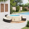 vidaXL Bordo per Spa Nero in Polyrattan e Legno Massello di Acacia