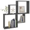 vidaXL Mensola da Parete a Cubo Grigia 80x15x78,5 cm Legno Multistrato