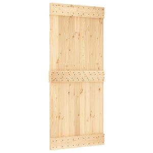 vidaXL Porta scorrevole NARVIK Naturale e Nero 90 x 210 cm (213,5 cm)