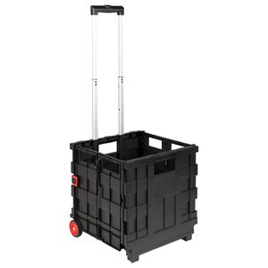 vidaXL Carrello Nero e Rosso 35 x 39 x 92 cm PP ed elastomero