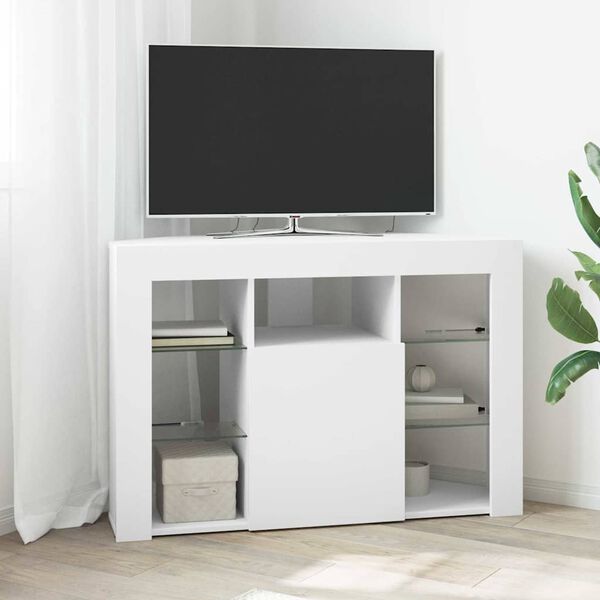 vidaXL Mobile TV LED Angolare Bianco 100x40x68cm Legno multistrato