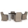 vidaXL Set da Pranzo da Giardino 5 pz con Cuscini Marrone