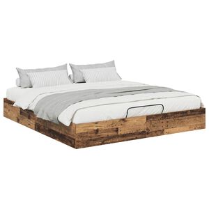 vidaXL Letto ottomano Legno vecchio 203 x 180 x 25 cm
