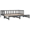 vidaXL Dormeuse Estraibile Grigia 2x(90x190) cm Legno Massello di Pino
