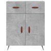 vidaXL Credenza Grigio Cemento 69,5x34x180 cm in Legno Multistrato