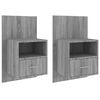 vidaXL Comodini a Muro 2 pz Grigio Sonoma