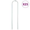 vidaXL Picchetti da Terra a Forma di U 25 pz 20x3,5 cm Acciaio Zincato