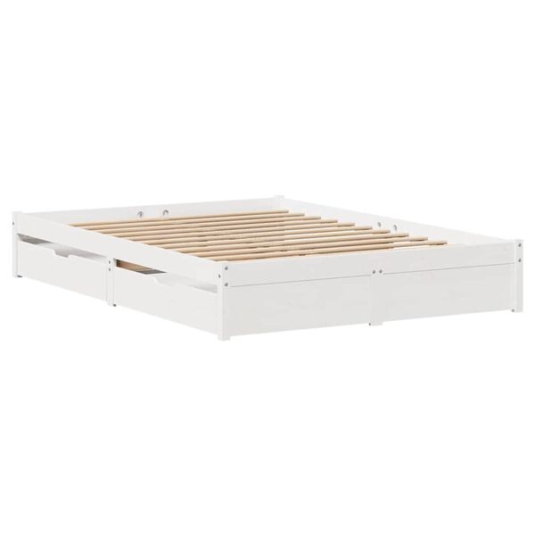 vidaXL Letto senza Materasso Bianco 140x200 cm Legno Massello di Pino