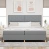 vidaXL Letto a molle con materasso Grigio chiaro 200 x 200 cm Tessuto