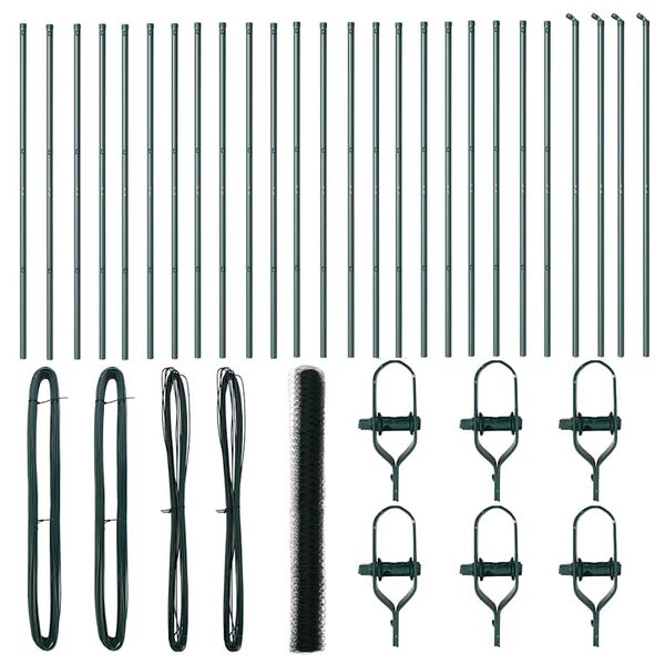 vidaXL Palo della recinzione Verde 50 x 1,6 m (rete da 50 mm)