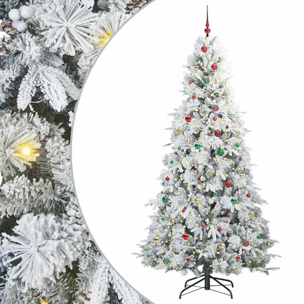 vidaXL Albero di Natale Artificiale con Rami Pieghevoli Bianco 240 cm