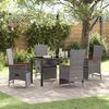 vidaXL Set da Pranzo per Giardino con cuscino 5 pcs Grigio polyrattan