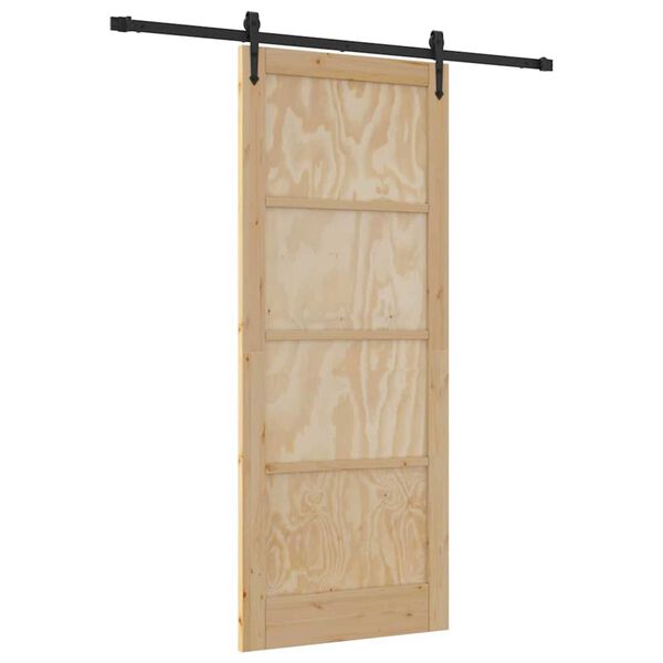 vidaXL Porta scorrevole ORKDAL Marrone 86 x 211 cm Pino massello