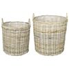 vidaXL Cestino per piante GENDT 2 pz Grigio naturale Rattan Kubu