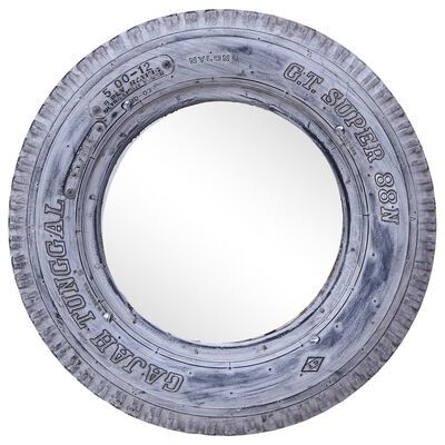 vidaXL Specchio Bianco 50 cm in Pneumatico di Gomma Riciclato