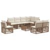 vidaXL Set Divano da Giardino 9 pz Beige e Bianco Crema polyrattan