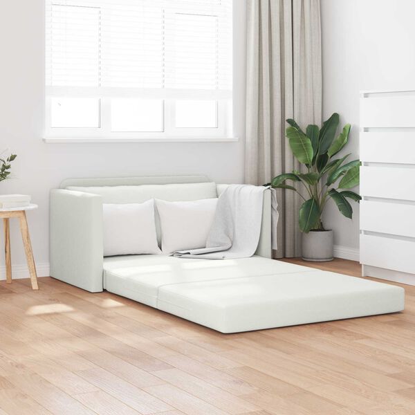 vidaXL Divano letto 110cm Bianco Pelle Artificiale